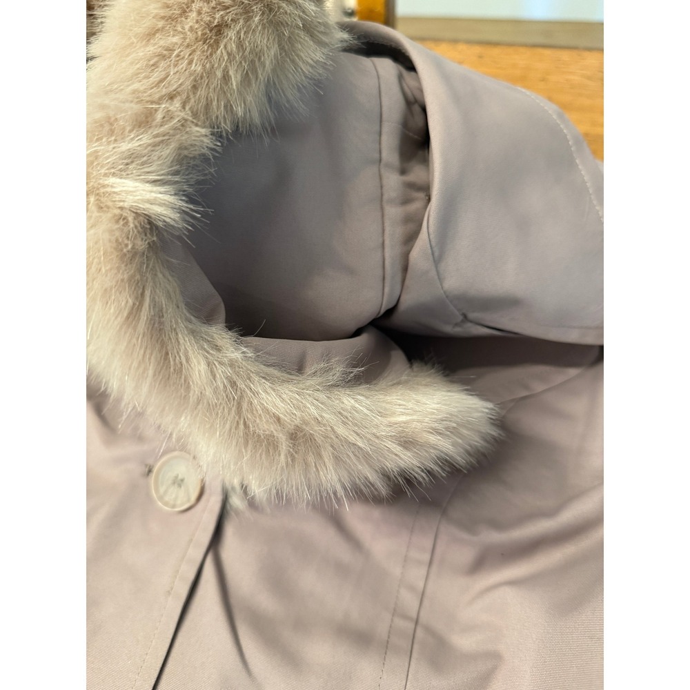 Dennis Basso 2X Faux Fur Collar Belted Coat Women's Taupe Lightweight NEW - Picture 12 of 13